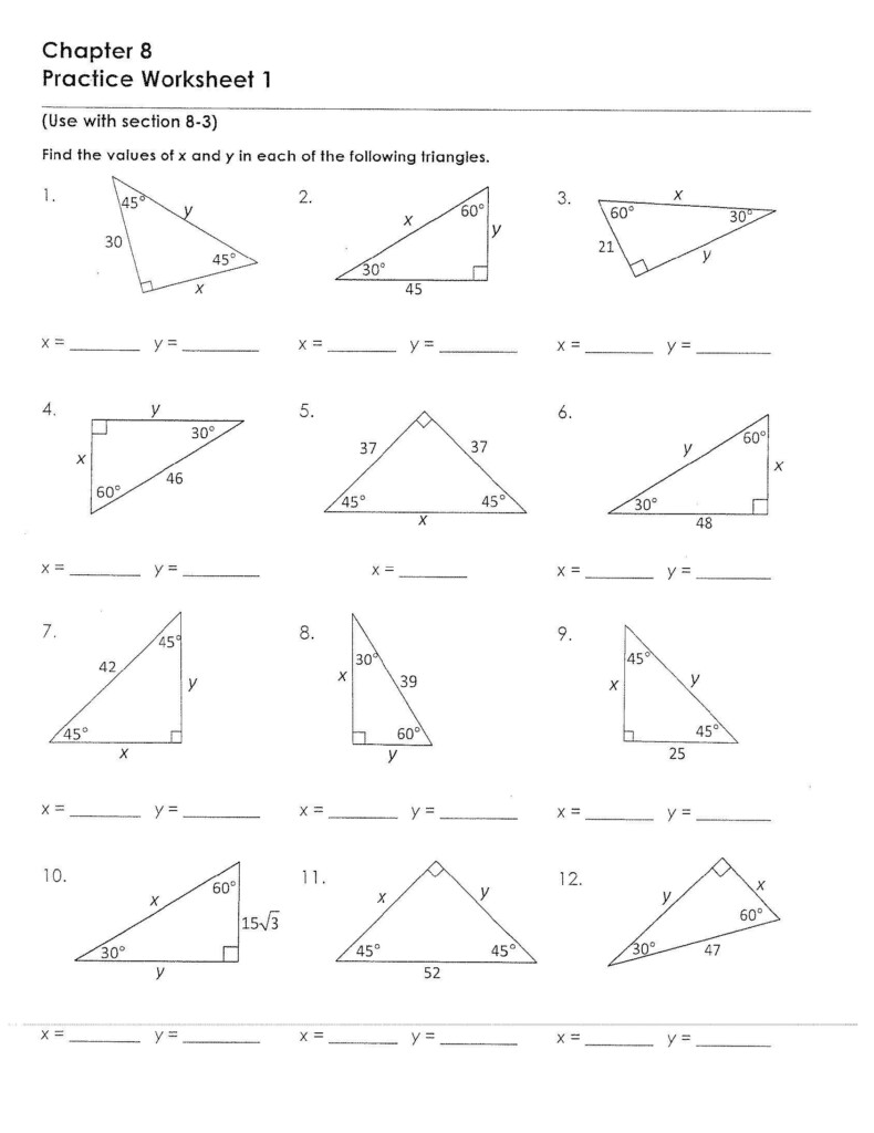 5 8 Special Right Triangles Worksheet Kayra Excel