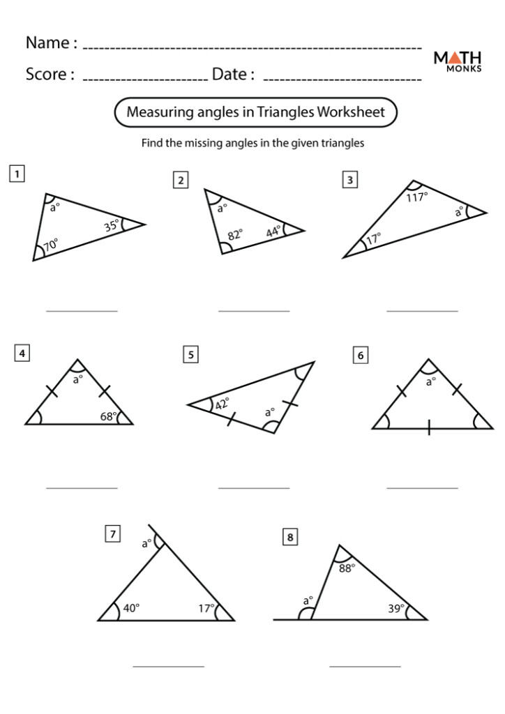 Angles Of Triangles Worksheet