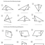 Area Of Triangles And Parallelograms Worksheets Math Monks