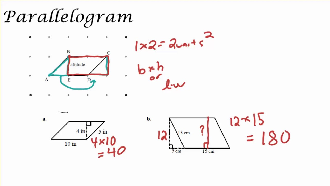 Area Of Triangles Parallelograms And Trapezoids Worksheet Preschool 