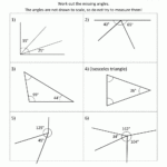 Find The Missing Angle Of A Triangle Worksheet