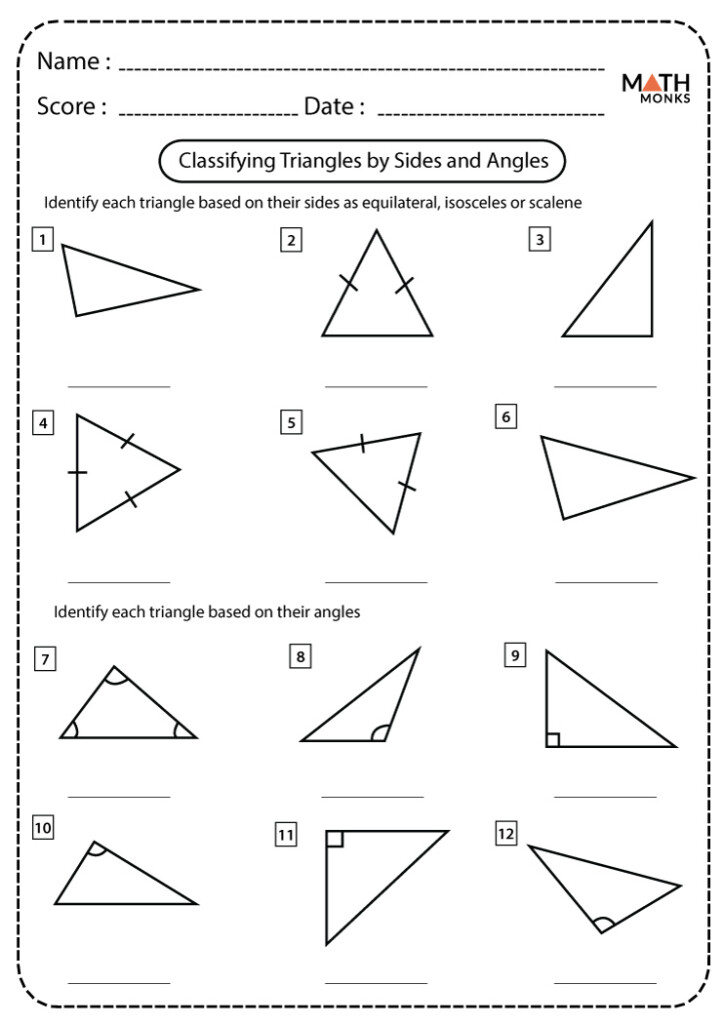 Free Printable Triangle Worksheets Printable World Holiday