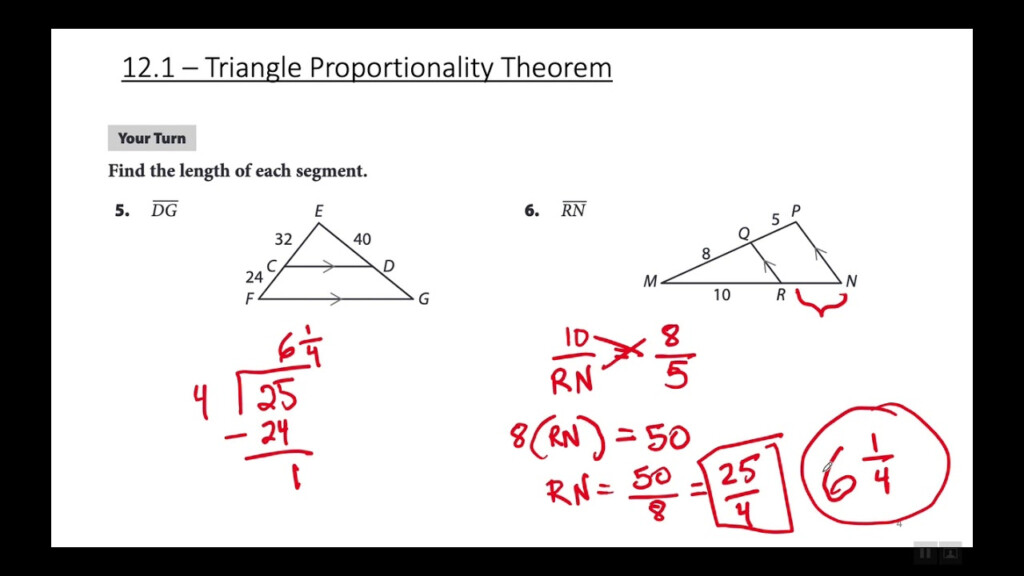 Geometry 12 1 Triangle Proportionality Theorem YouTube