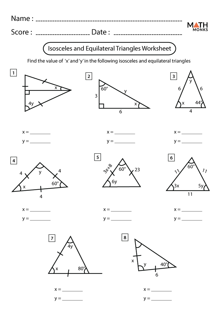 Isosceles Triangle Theorem Worksheet