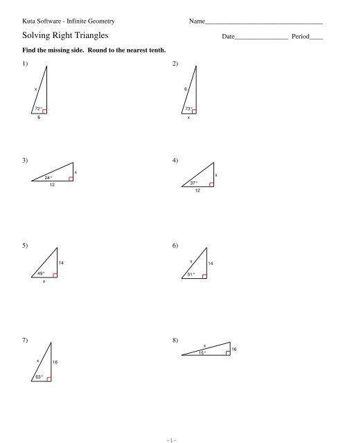 Kuta Software Solving Right Triangles Most Freeware