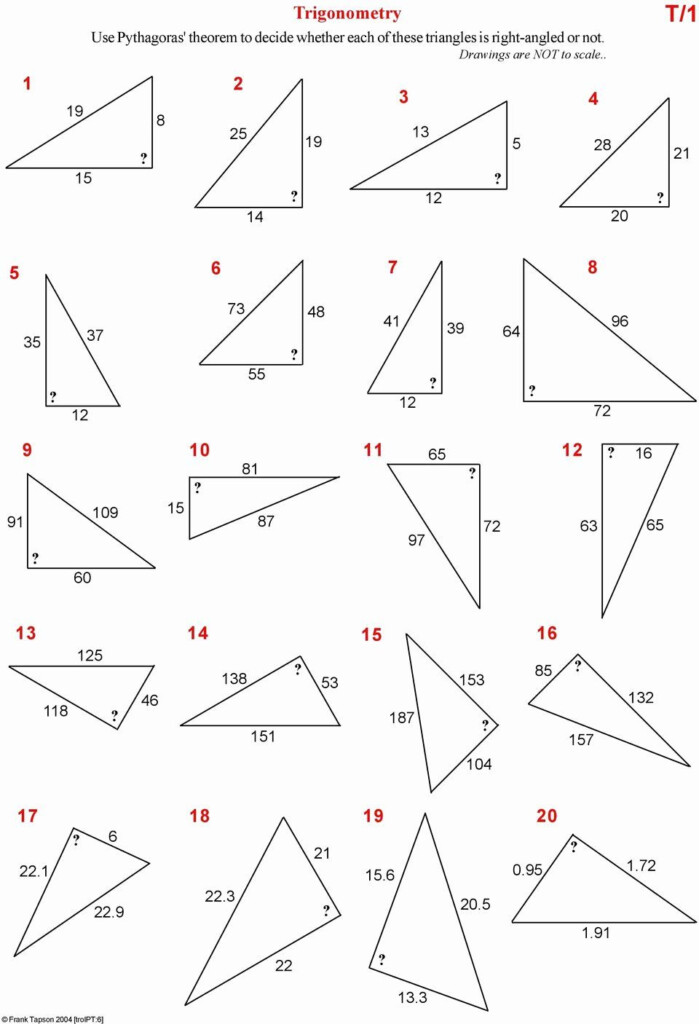 Right Triangle Trig Worksheet