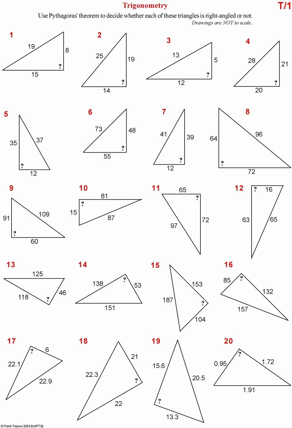 Right Triangle Trig Worksheet