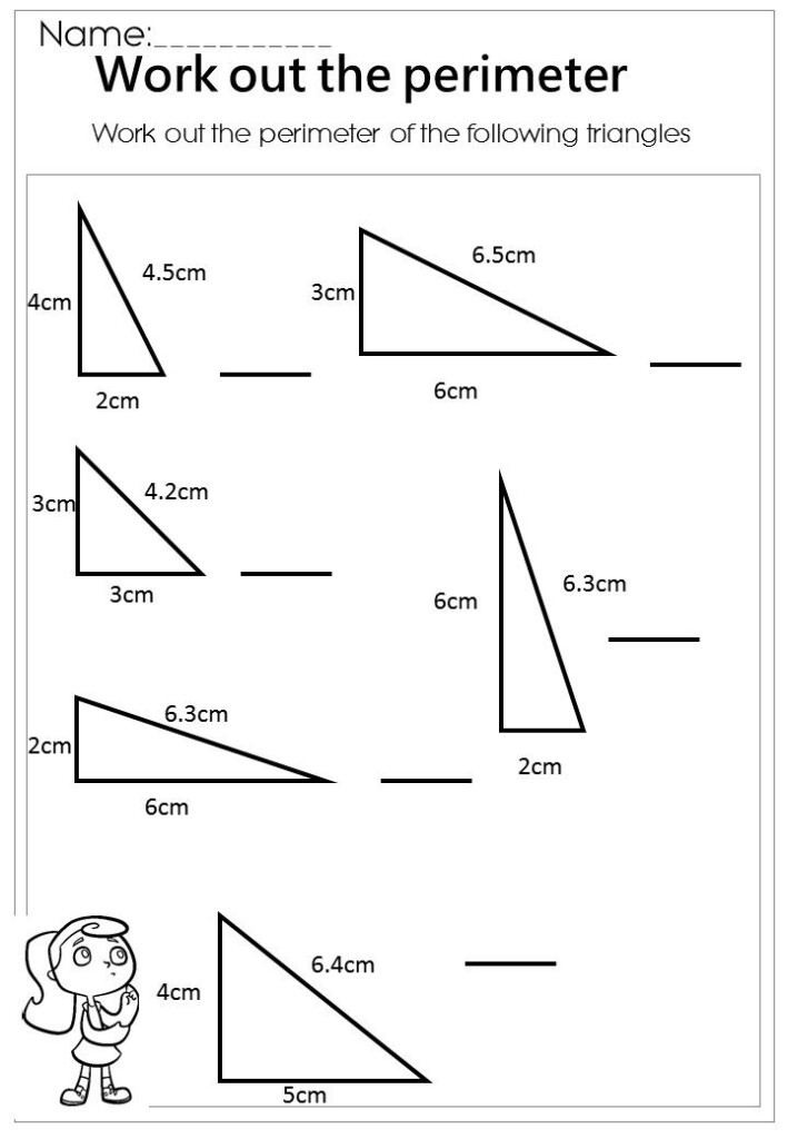 Work Out The Triangle Perimeter Worksheet Triangle Worksheet 