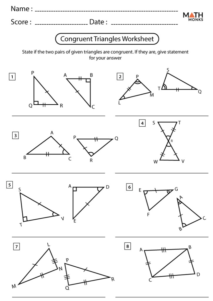 Worksheet On Similar Triangles