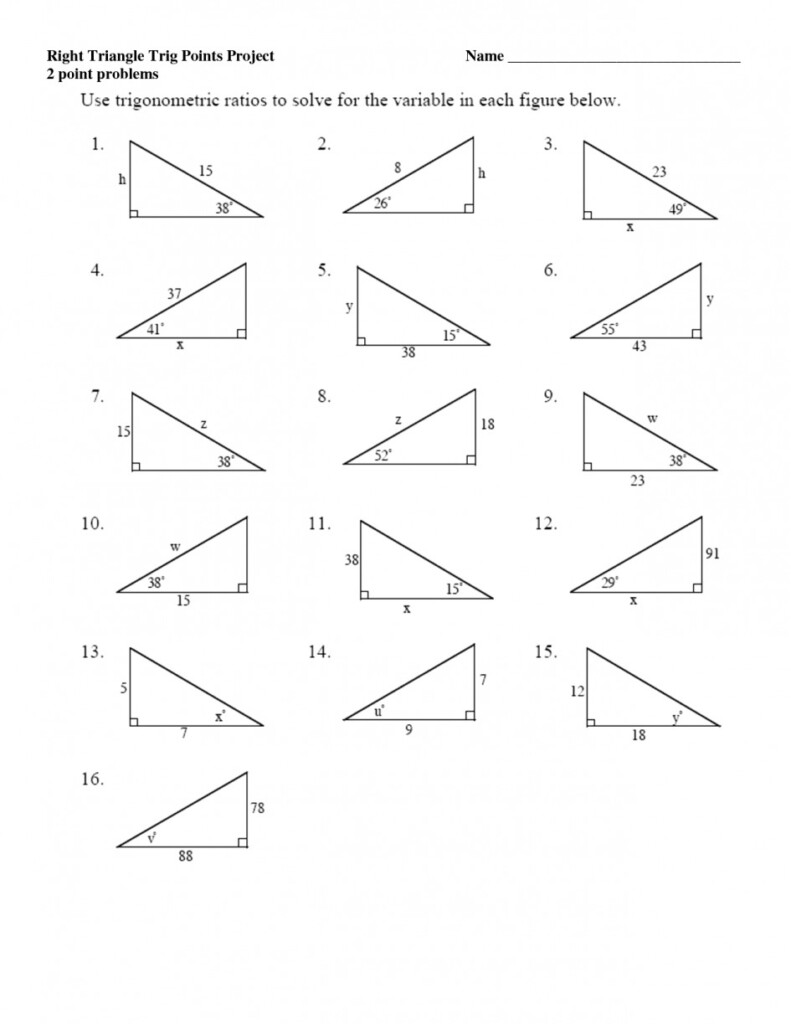 Worksheet Trigonometric Ratios Worksheet Calculating Angle Db excel